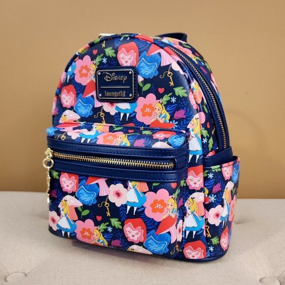 Loungefly Disney Alice In Wonderland Golden Afternoon Wild Flower Backpack NEW - Picture 10 of 13